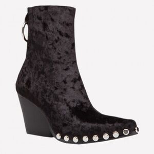 New Jeffrey Campbell Walton Studded Bootie black velvet coastal cowgirl boots 7